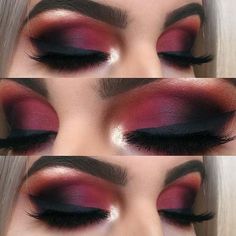 Matte Red Smokey Eye Red Smokey Eye, Make Up Designs, Red Eye Makeup, Smink Inspiration, Makeup Accesories, Makijaż Smokey Eye, Pinterest Makeup, Goth Makeup, Makeup Hacks