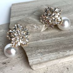 New ~ Anthropologie, Bhldn, Crystal Flower Pearl Drop Earrings Sparkling Blooms And Pearly Pendants Make A Perfect Pair On These Romantic Stud Earrings. Tiny Baguette And Pear Shaped Crystals, Forming A Floral Silhouette, Sparkle At Every Turn While Large Lustrous Pearls Are Showcased Below. These Dramatic Statement Earrings Won't Go Unnoticed! Perfect For Date Night Or Any Formal Event. Approx. 1-1/4"L, 7/8"W. Gold Plated, Glass Crystal, Acrylic Pearl, Post Backs Included. Nwot *Photo On Model Anthropologie Bhldn, Shaped Crystals, Floral Silhouette, Anthropologie Jewelry, Crystal Flower, Glass Crystal, Pearl Drop Earrings, Pearl Drop, Pear Shaped