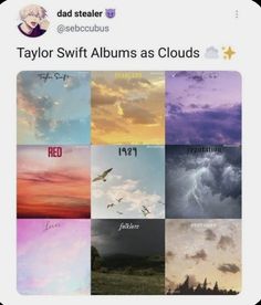 an image of taylor swift albums as clouds