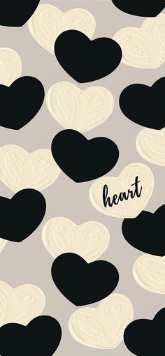 the words heart are written in black and white hearts on a gray background with an abstract pattern