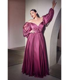 Cinderella Divine  Plus Size Rouge Chiffon Sweetheart Bridesmaid Goddess Gown Plus Size Cocktail Dress Wedding, Prom Dresses Long Sleeves, Plus Size Luxury, Special Ocassion Dresses, Long Sleeve Chiffon Dress, Cinderella Divine, Gown Plus Size, Looks Plus Size, Royal Style