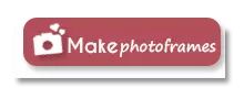 the logo for makephotoframes is shown on a red background with white lettering