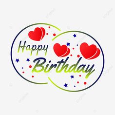 happy birthday card with hearts and stars
