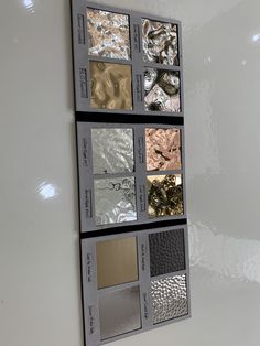 there are many different shades of metallic on the wall