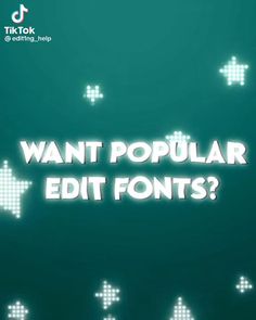 the words want popular edit font are displayed in front of a green background with white dots