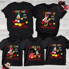 three matching mickey mouse shirts for the family