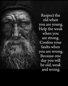 an old man with a long beard and a quote on it