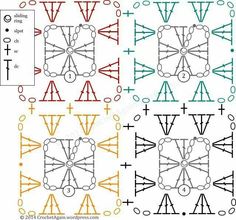 the diagram shows how to make an intricate design with different colors and shapes, including two rows