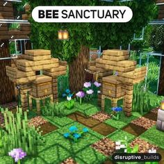 an image of a bee sanctuary in minecraft