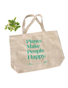 Our Signature Reusable Canvas Tote Bag Got An Upgrade! The New Jumbo Size Tote Is 15" Tall By 20" Wide, With "plants Make People Happy" Graphic In Green On One Side. Carry With Pride. Machine Washable, Lay Flat To Dry Not Eligible For Discounts Or Promotions Buy Houseplants, Houseplants For Sale, House Plants, Low Light Indoor Plants, Low Light Plants, Plant Gifts | Jumbo Tote Bag, 15" X 20" In Green - The Sill House Plants Low Light, Plants Low Light, Plant Lover Gifts, Gifts For Plant Lovers, Indoor Plants Low Light, Low Light Indoor Plants, Make People Happy, Low Light Plants, People Happy