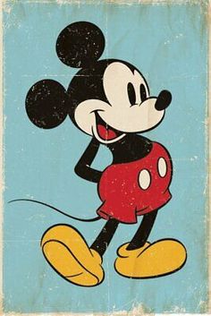 a mickey mouse poster on a blue background