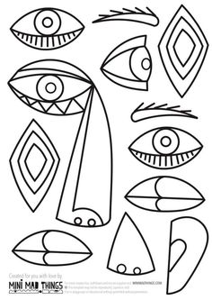 an art project with different shapes and sizes to make it look like they have eyes