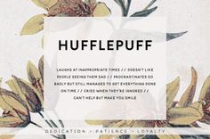 a white and yellow flower with the words hufflepuff on it