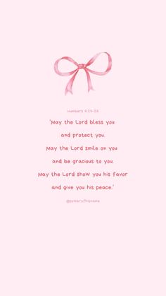 a pink card with the words may the lord please you and protect you