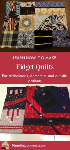 several different types of quilts are shown with text that reads learn how to make fidget