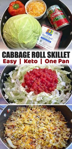 cabbage roll skillet is an easy, keto - one pan meal