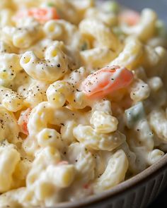 macaroni and cheese salad in a bowl