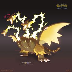 an image of a cartoon dragon with yellow wings