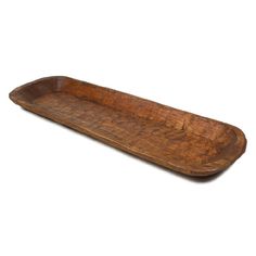 an old wooden tray on a white background