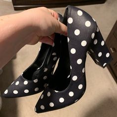 Shein Nwot Black And White Polka Dot Closed Point Toe Pump Block Heel Black Polka Dot Shirt Outfit, Polka Dot Shirt Outfit, Shein Shoes, Shoes Spring, Polka Dot Shirt, Spring Shoes, Spring 2024, Black Polka Dot, White Polka Dot