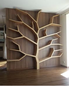 Tree Wall Shelves, Garden Diy Projects, Garden Ideas Diy, Diy Garden Decor Projects, Render Architecture, Unique Bookshelves, Diy Home Interior, Diy Patio Decor, تصميم للمنزل العصري