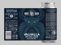 packaging design Beer Can Label, Horned Helmet, Vikings Beer, Fruit Names, Beer Label Design, Odin God, Friend Logo, Clip Design, Beer Brewery