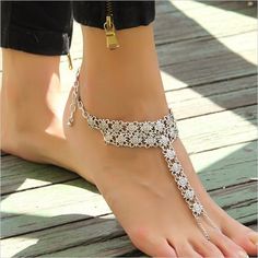 Brand New. 2 For $15 Bundle And Save. Fast Shipper! Flower Barefoot Sandals, Bracelets Summer, Hammered Silver Jewelry, Silver Ankle Bracelet, Foot Bracelet, Anklets Boho, Women Anklets, Beach Anklets, Trendy Bracelets