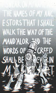 an image of a man in armor with words written on the side of his face