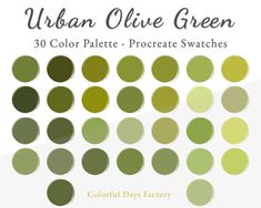 Green Pallete, Palette Logo, Hair Color Swatches, Olive Green Weddings, Coloring Images, Ipad Procreate, Green Palette