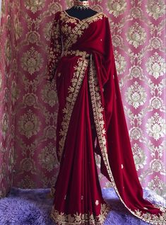 Custom Made Outfits, Made Outfits, Maroon Saree, Simple Saree Designs, Desi Outfits, Latest Bridal Lehenga, Lehenga Designs Simple, Indian Bride Outfits, Fancy Sarees Party Wear