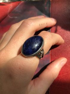 Lovely chunky sterling silver ring with a big blue stone. Has some light scratched on the stone but otherwise in great condition.  Fits Size 6 Chunky Gem Ring, 70s Jewelry, Chunky Silver Rings, Antique Silver Rings, Blue Stone Ring, Vintage Sterling Silver Rings, Chunky Rings, Gem Ring, Jewelry Boho