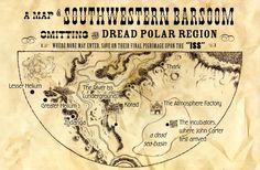 an old map shows the location of southern baroom and other places in which it is located