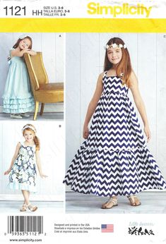 the sewing pattern for this girls'dress is very easy to sew