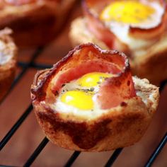 A Two Bite Breakfast: Bacon Muffin Tin Recipes, The Whoot, Breakfast Cups, What's For Breakfast, Hash Browns, Bacon Egg, Julia Child, Deviled Eggs