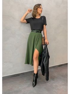 Ținute Business Casual, Date Night Fashion, Chique Outfits, Midi Skirt Outfit, Langer Rock, Modieuze Outfits, Trik Fotografi