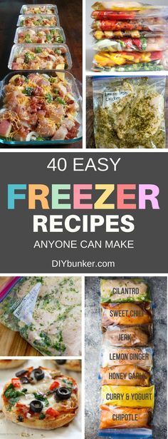 freezer recipes that are easy to make and great for the whole family, including pizzas