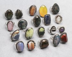 Multi Gemstone Rings, Silver Overlay Rings For Women, Handmade Vintage Rings, Hippie Ring, Crystal Ring, Chunky Rings, Ring For Gift JewelryMetal;- Silver Overlay  Crystal;- Assorted Crystal Silver Chunky Rings, Gemstone Rings Silver, Rings Hippie, Hippie Ring, Rings Stone, Funky Rings, Hippie Rings, Gemstone Ring Silver, Handmade Clay Jewelry