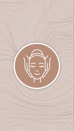 a sticker with an image of a woman's face and hands on it