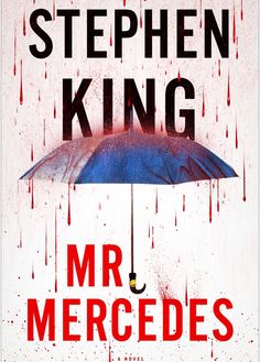 the cover of mr mercedes's novel, in which he is holding an umbrella