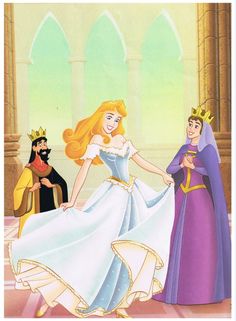 princess aurora and prince aurora from disney's sleeping beauty, with the man in the background