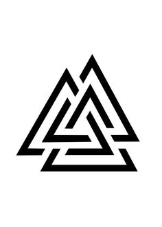the triangle logo is black and white, with lines running through it in different directions