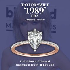 Petite Micropavé Diamond Engagement Ring in 14k Rose Gold Taylor Swift, Swift, Diamond Engagement Rings, Taylor Swift Engagement Ring, Personality Test, Ring Fit, Micro Pave, Diamond Engagement Ring, Diamond Engagement