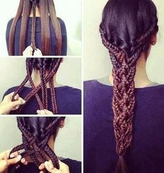 We might just have to try this! http://pinterest.com/rejuvenolny Bronde Balayage, Vlasové Trendy, Fesyen Rambut, Viking Hair, Fishtail Braid, Blonde Ombre, العناية بالشعر, Hair Dos, Hair Designs