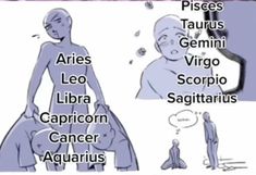 an image of zodiac signs and their meanings in english, spanish, and latin language