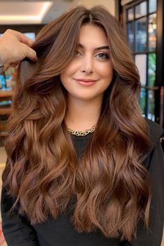 Cocoa Brown Hair Color, Cocoa Brown Hair, Light Chocolate Brown Hair Color, Brown Hair Tones, Pelo Color Caramelo, Cabello Color Chocolate, Brown Hair Looks, Brown Hair Inspo, Honey Brown Hair