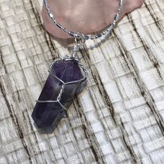 Amethyst Pendant With A 16 Inch Chain Amethyst Chakra, Chakra Crystals, Amethyst Pendant, Color Purple, Crystal Necklace, Wire Wrapped, Wire Wrapping, Womens Jewelry Necklace, Chakra