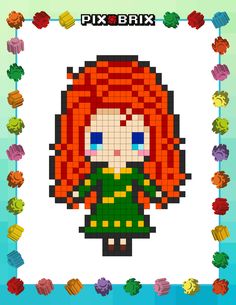 Merida Brave Disney Princess Collection PIX BRIX Pixel Art Template Instructions ... Free Printable! ... Find video tutorials and instructions on Pix Brix's YouTube channel. ... pixbrix, tutorials, instructions, magic blocks, diamond blocks, hama beads, perler beads, diamond painting, lego, educational toys, stem toys, puzzle, pinterest ideas, printable, free printable, Brave Disney Princess, Brave Disney, Disney Brave, Merida Brave, Pixel Arts