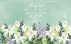 a painting of flowers with a bible verse