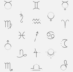 the zodiac symbols are drawn in black and white