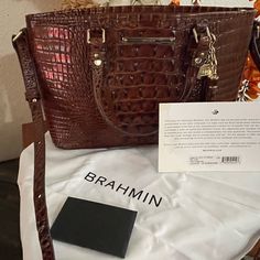 Mini Asher Beautiful Pecan. Nwot. $250 Dust Bag And Registration Card. Perfect Everyday. More Pics Upon Request. Beautiful Placed Eye. Brahmin Purses, Brahmin Bags, Crossbody Bags, Color Brown, Dust Bag, Bag Lady, Purse, Women Shopping, Color